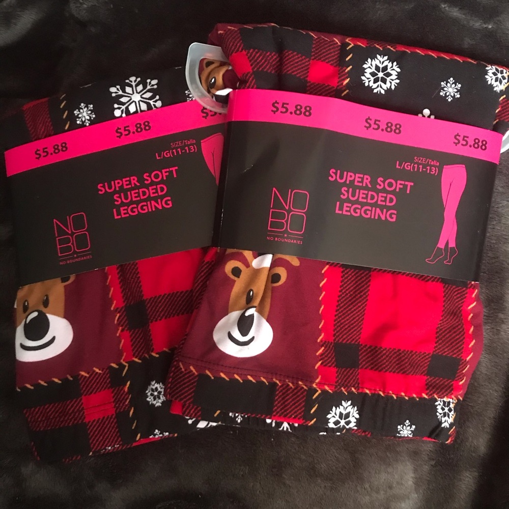 2 matching Christmas 🎄 leggings L NWT